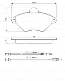 Колодки гальмівні (передні) Citroen Xantia 93-03 (з датчиками) Bosch 0 986 424 278
