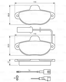 Комплект гальмівних колодок с 4 шт. дисків Bosch 0986424379