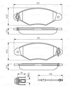 Комплект гальмівних колодок - дискові Bosch 0986424455