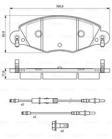Комплект гальмівних колодок з 4 шт. дисків Bosch 0986424581