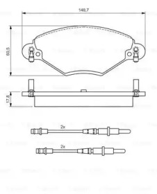 Комплект гальмівних колодок - дискові Bosch 0986424582