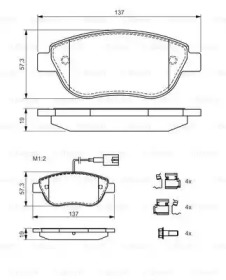 Комплект гальмівних колодок - дискові Bosch 0986424596