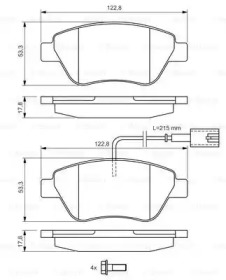 Комплект гальмівних колодок - дискові Bosch 0986424597