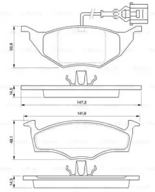 Колодки гальмівні (передні) Audi A2 1.2 TDI (+датчик) Bosch 0 986 424 632