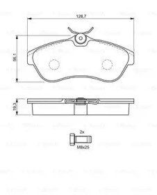 ДИСКОВI КОЛОДКИ ПЕРЕДНI Bosch 0986424635