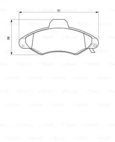 Колодки гальмівні (передні) Ford Escort V/VI 90-00/Orion III 90-93 (Bosch) 0 986 424 644