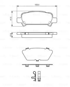 Комплект гальмівних колодок з 4 шт. дисків Bosch 0986424650
