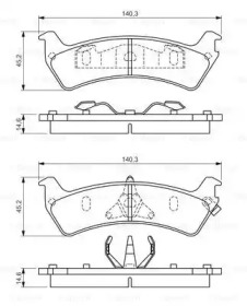 Колодки гальмівні (задні) Jeep Cherokee 84-01 (Kelsey-Hayes) Bosch 0 986 424 655