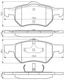 Колодки гальмівні (передні) Сhrysler Voyager 95-08/Dodge Caravan 00-07 (Ate) Bosch 0 986 424 668