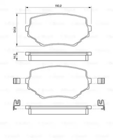 Колодки гальмівні (передні) Suzuki Grand Vitara 1.6-2.7 VVTi 98-06 Bosch 0 986 424 669