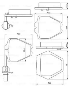 Комплект гальмівних колодок - дискові Bosch 0986424690