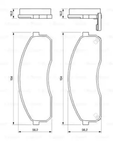 Колодки гальмівні (передні) Kia Carnival -06/K2500/Pregio 2.5-2.9 97- Bosch 0 986 424 714