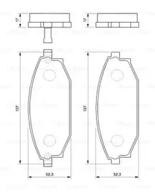 Колодки гальмівні (передні) Hyundai Galloper I/Sonata IV 91-03 (Mando) Bosch 0 986 424 727