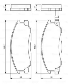 Комплект гальмівних колодок - дискові Bosch 0986424729