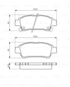 Колодки гальмівні (задні) Toyota Avensis/ Privia 2.0/2.0D 01-09 Bosch 0 986 424 762