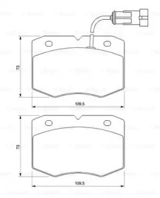 Колодки гальмівні (передні) Iveco Daily II 97-99 (+датчики) Bosch 0 986 424 768