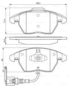 Комплект гальмівних колодок (передніх) VW Caddy 03- (з датчиком) Bosch 0 986 424 797