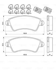 Колодки гальмівні (передні) Citroen Xsara 98-04/Peugeot 206 99- Bosch 0 986 424 801