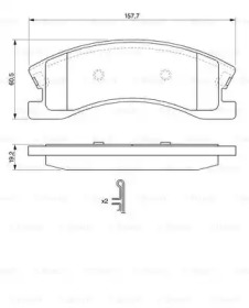 Комплект гальмівних колодок з 4 шт. дисків Bosch 0986424823