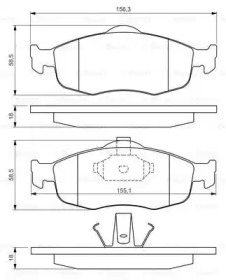 Колодки гальмівні (передні) Ford Mondeo I/II 93-00/Scorpio I/II 85-98 Bosch 0 986 460 969