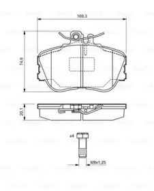 Комплект тормозных колодок Bosch 0986460977