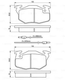 Колодки гальмівні (передні) Peugeot 306 93-02/Citroen AX 88-97/ZX 91-97 Bosch 0 986 460 983