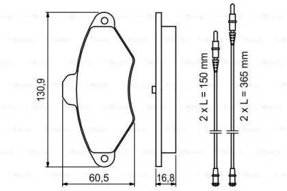 Колодки гальмівні (передні) Citroen Xantia 93-03 (+ датчики) Bosch 0 986 461 757