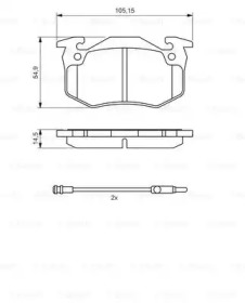 Комплект гальмівних колодок с 4 шт. дисків Bosch 0986466346