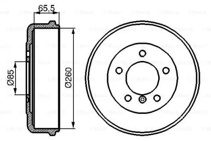 Барабан гальмівний (задній) MB 307-310D (260x65.5) Bosch 0 986 477 038
