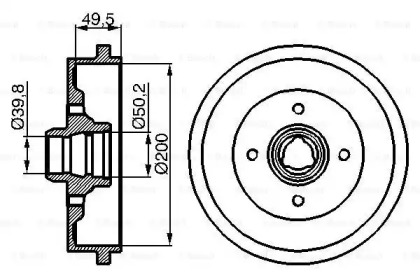 Барабан гальмівний (задній) Audi 80 -88 /VW Caddy II 96-00 (200x40) Bosch 0 986 477 041