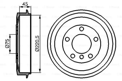 Барабан гальмівний (задній) BMW 3 (E36) 90-00 (120x46) Bosch 0 986 477 043