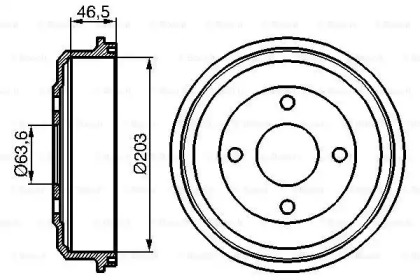 Барабан гальмівний (задній) Ford Mondeo I/II 93-00 (203x46.6) Bosch 0 986 477 054