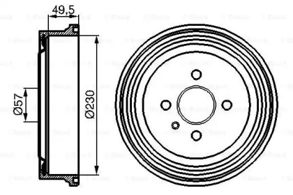Тормозной барабан Bosch 0986477100
