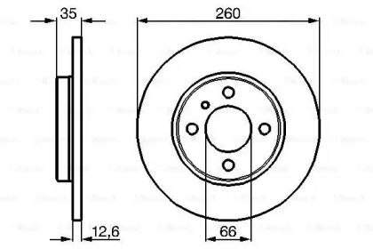 Диск гальмівний (передній) BMW 3 (E30) -91 M10/M40 (260x12.6) Bosch 0 986 478 029