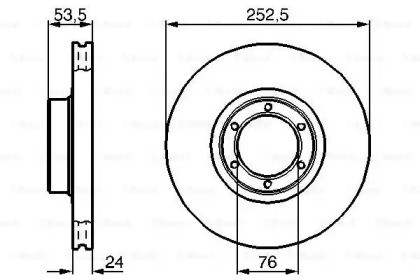 Диск гальмівний (передній) Renault Trafic/Opel Arena -01 (252.5x24) Bosch 0 986 478 113