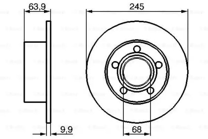 ДИСК ГАЛЬМIВНИЙ ЗАДНIЙ COATED Bosch 0986479B22
