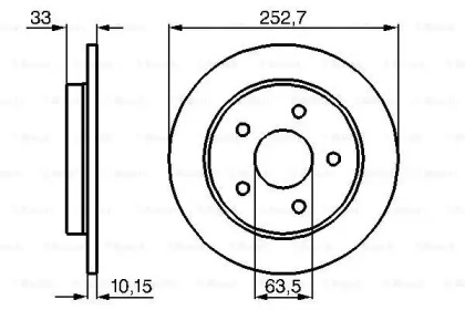 Диск гальмівний (задній) Ford Scorpio 85-94 (253x10) Bosch 0 986 478 196