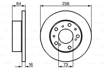 Диск гальмівний (передній) Fiat Ducato 1.9/2.5D/2.0 82-90 (256x16) Bosch 0 986 479 B24