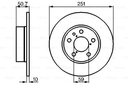 Диск гальмівний (задній) Fiat Bravo/Stilo 01-14 (251.2x10) Bosch 0 986 479 B31
