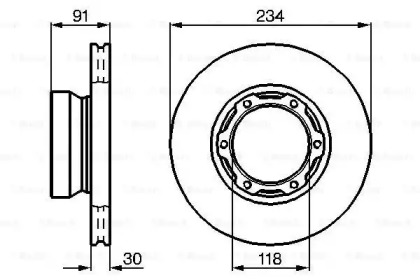 Диск гальмівний (передній) MB Vario 17.5" (323.8x30) (вент.) Bosch 0 986 478 407