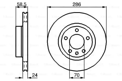 Диск гальмівний (передній) Opel Omega B 2.0 94-00 (286x24) (вентильований) Bosch 0 986 478 594