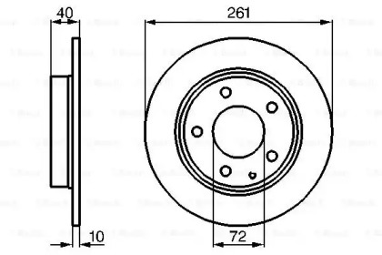 Диск гальмівний (задній) Mazda 626 91-02/Premacy 99-05 (261x10) Bosch 0 986 478 633