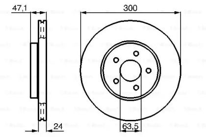 Диск гальмівний (передній) Ford Mondeo III 00-07/Jaguar X-Type 01-09 (300x24) Bosch 0 986 479 B44