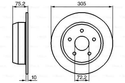 Диск гальмівний (задній) Jeep Grand Cherokee 2.7CRD/3.1-4.7 99-05 (305x10) Bosch 0 986 478 771