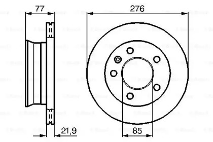 Диск гальмівний (передній) MB Sprinter 208-416 96- (276x22) Bosch 0 986 478 849