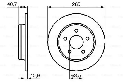 Диск гальмівний (задній) Ford Focus/C-Max 04- (264.8x11) Bosch 0 986 479 B80