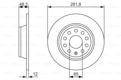 ДИСК ГАЛЬМIВНИЙ ЗАДНIЙ COATED Bosch 0986479B93