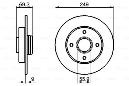 Диск тормозной Bosch 0986479255