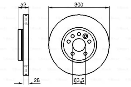 Диск гальмівний (передній) Ford Mondeo/Galaxy 07-15/Range Rover/Volvo S60 11-(300x28) (з покр.) (вент.) Bosch 0 986 479 261
