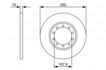 Диск гальмівний (задній) Ford Transit 2.2-3.2 D 2.3 i 06-14 (280х16)(повний) Bosch 0 986 479 390